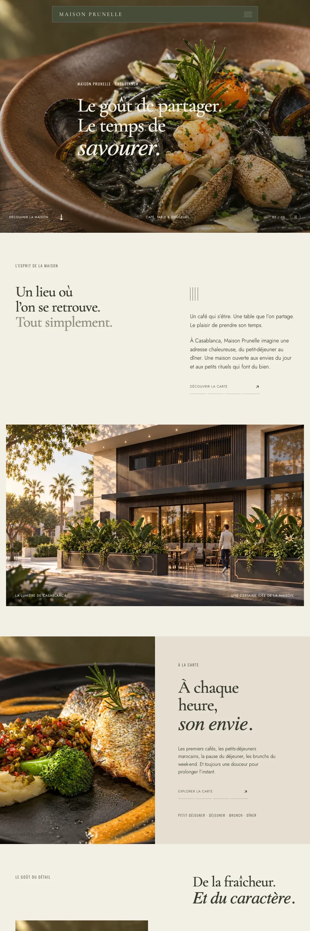 Le site Maison Prunelle sur ordinateur